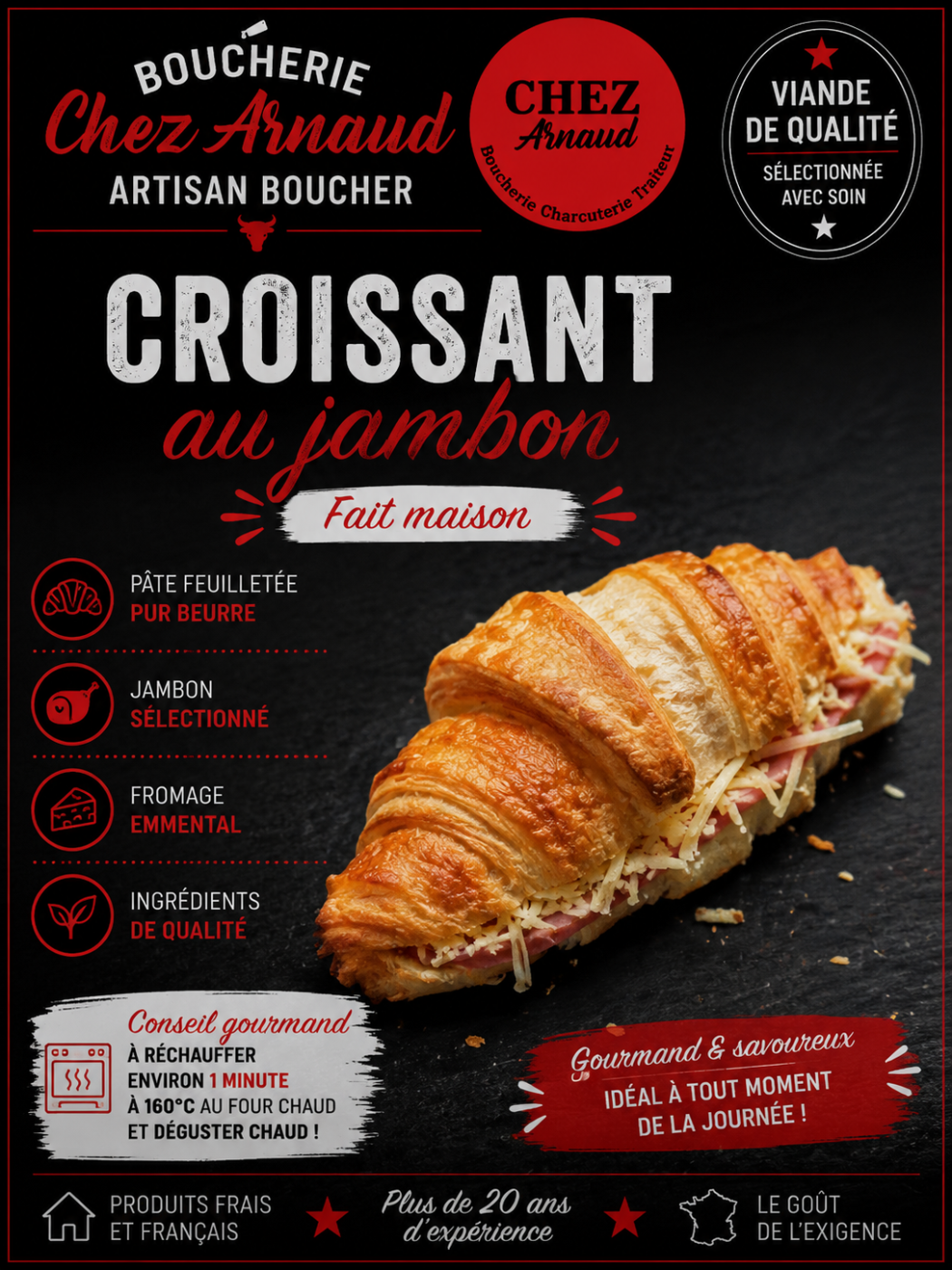 Croissant au jambon